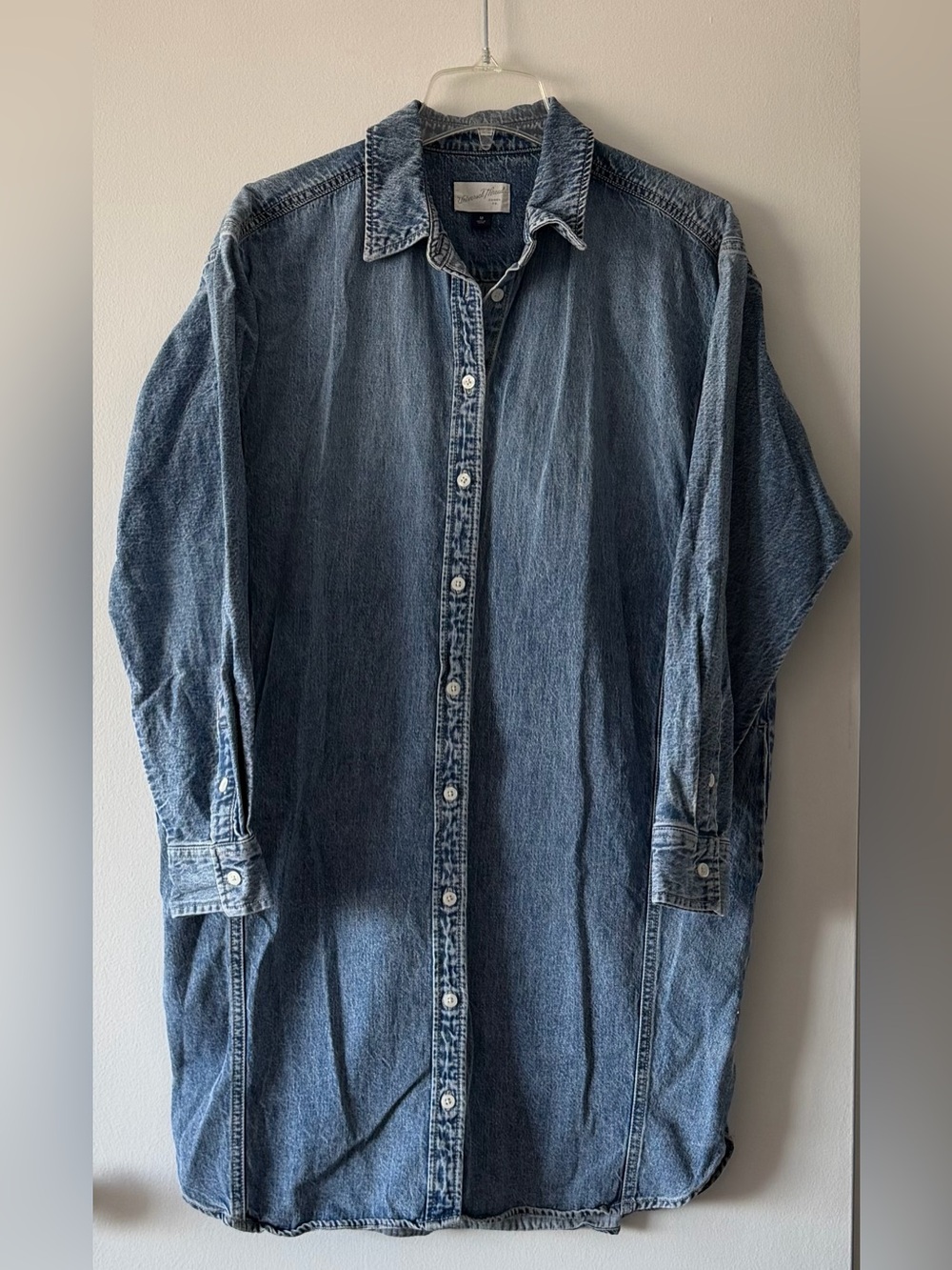 Universal Thread Acid Wash Denim Shirt Dress Oversized Shacket Midi Medium